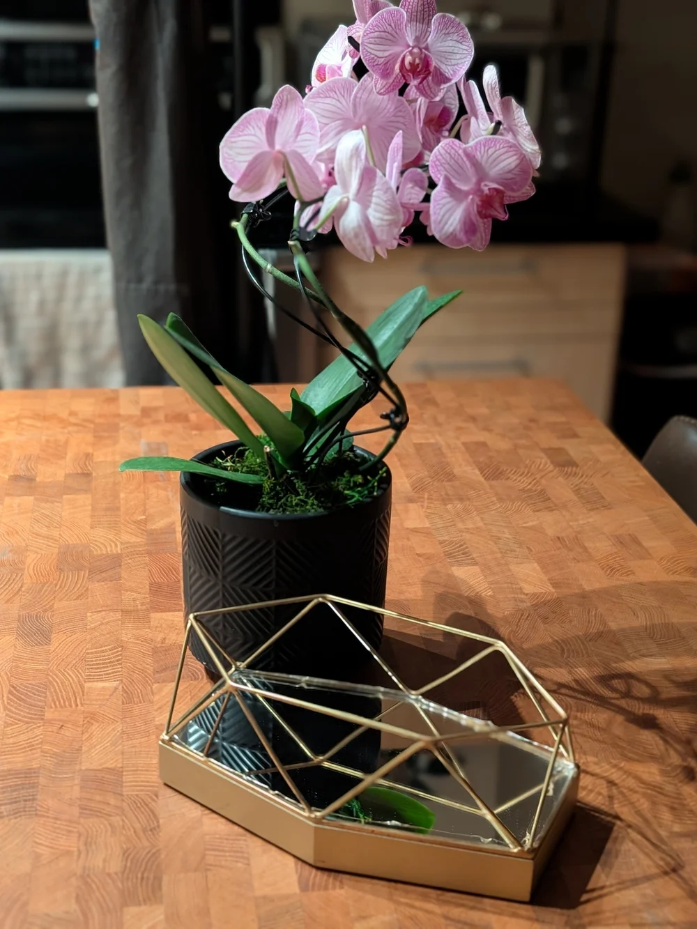 Geometric Mirror Trinket Jewelry Tray